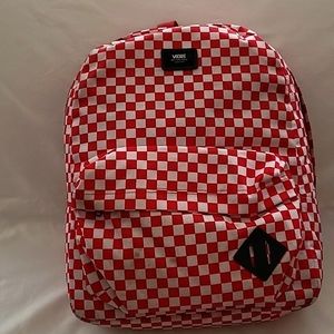 Vans Old Skool red checkered backpack